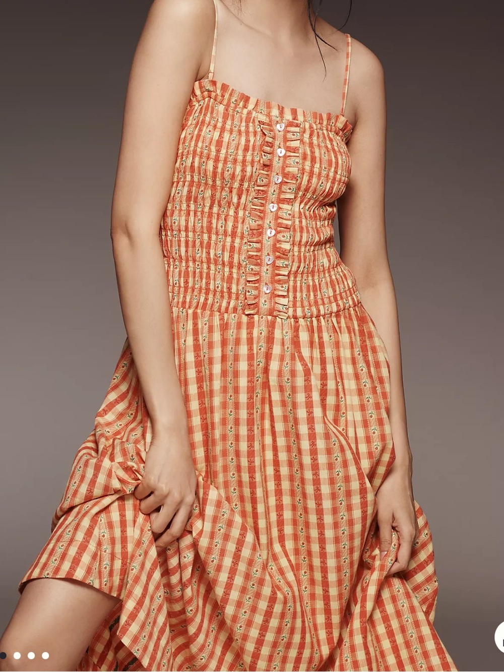 Damson Madder Grace Square-Neck Midi Dress - Picture 2 of 5